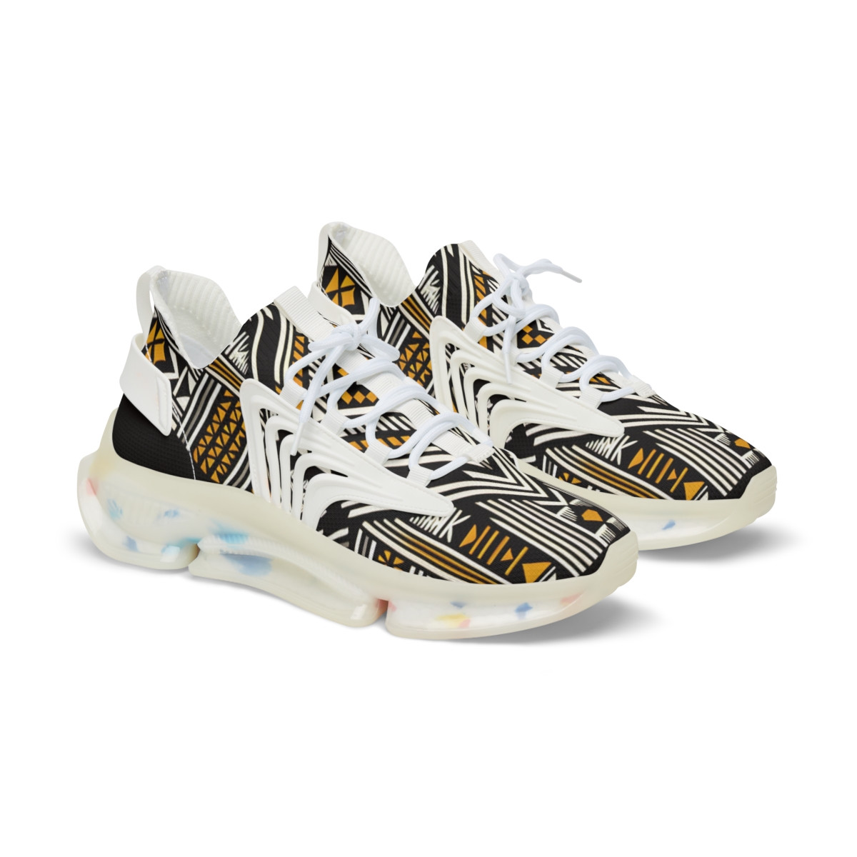 "Ashanti Stride: Kente Kaleidoscope Sneakers" - Men's Mesh Sneaker