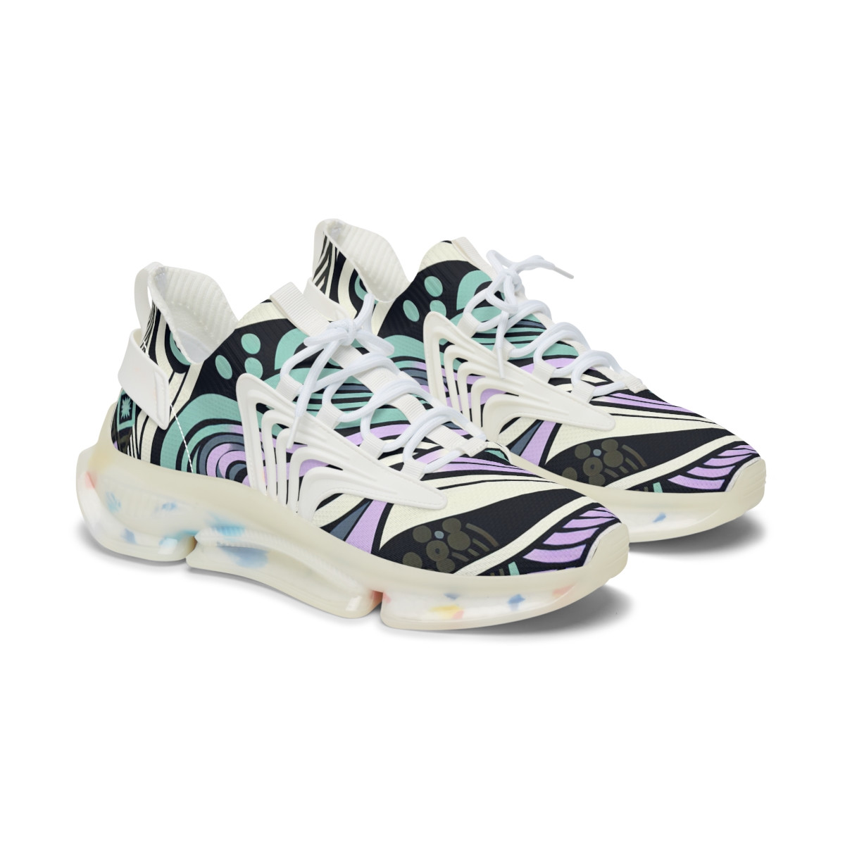"AfroRhythm Kente Kicks" - Women's Mesh Sneaker