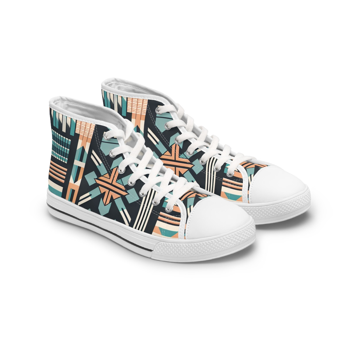"African Pulse Kente Kicks" - Womn's High top Sneakers