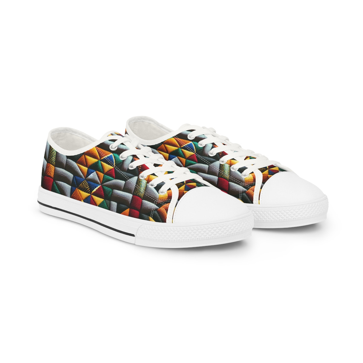 "AfroStride Kente Kicks" - Men's Lowtop Sneakers