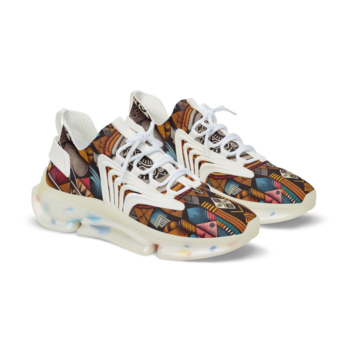 "AfroPulse Kente Kicks" - Men's Mesh Sneaker