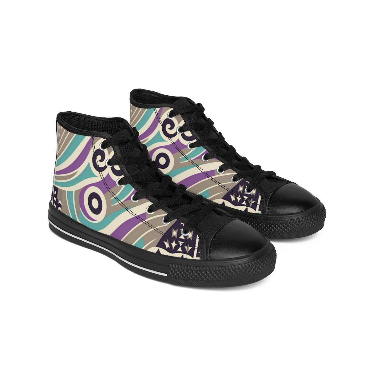 "AfroStride Kente Kicks" - Women's Classic Sneakers