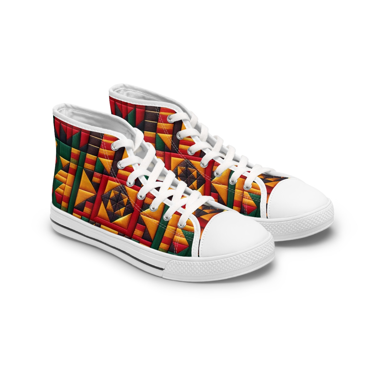 "AfroStride Kente Kicks" - Womn's High top Sneakers