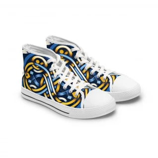 "AfroStride Kente Kicks" - Womn's High top Sneakers