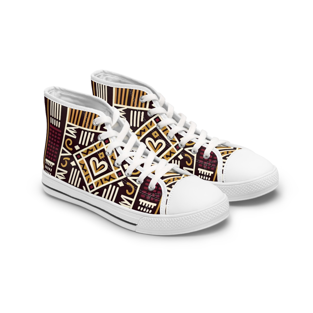"AfroDynamix Kente Kicks" - Womn's High top Sneakers