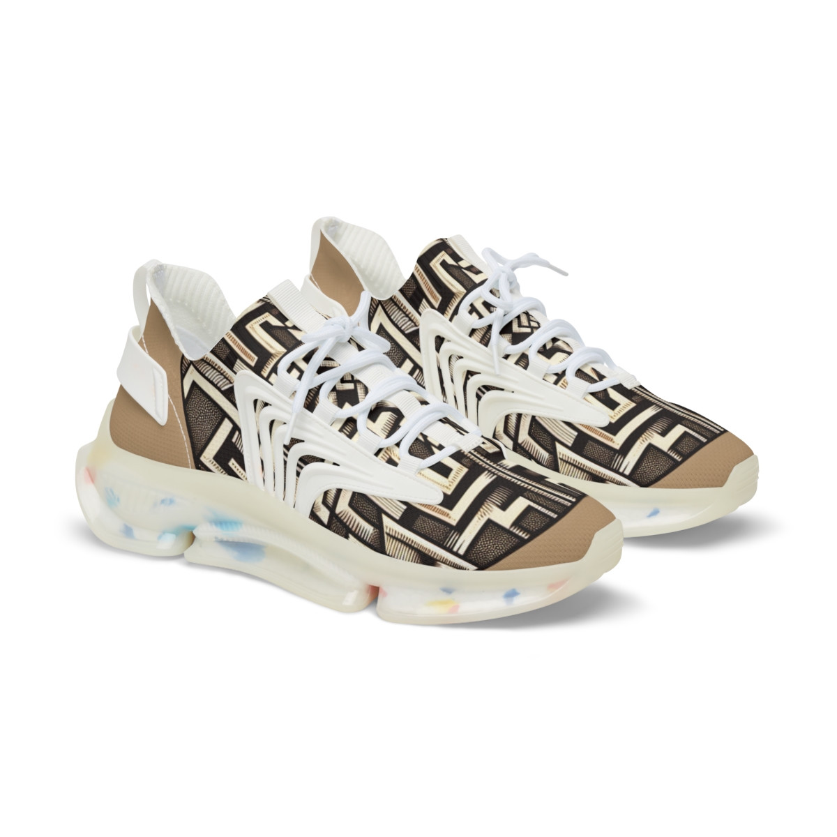 "AfroStride: Kente Kaleidoscope Sneakers" - Men's Mesh Sneaker