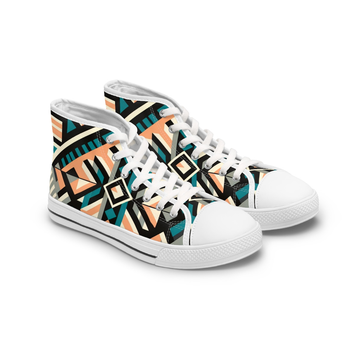 "AfroStride Kente Kicks" - Womn's High top Sneakers