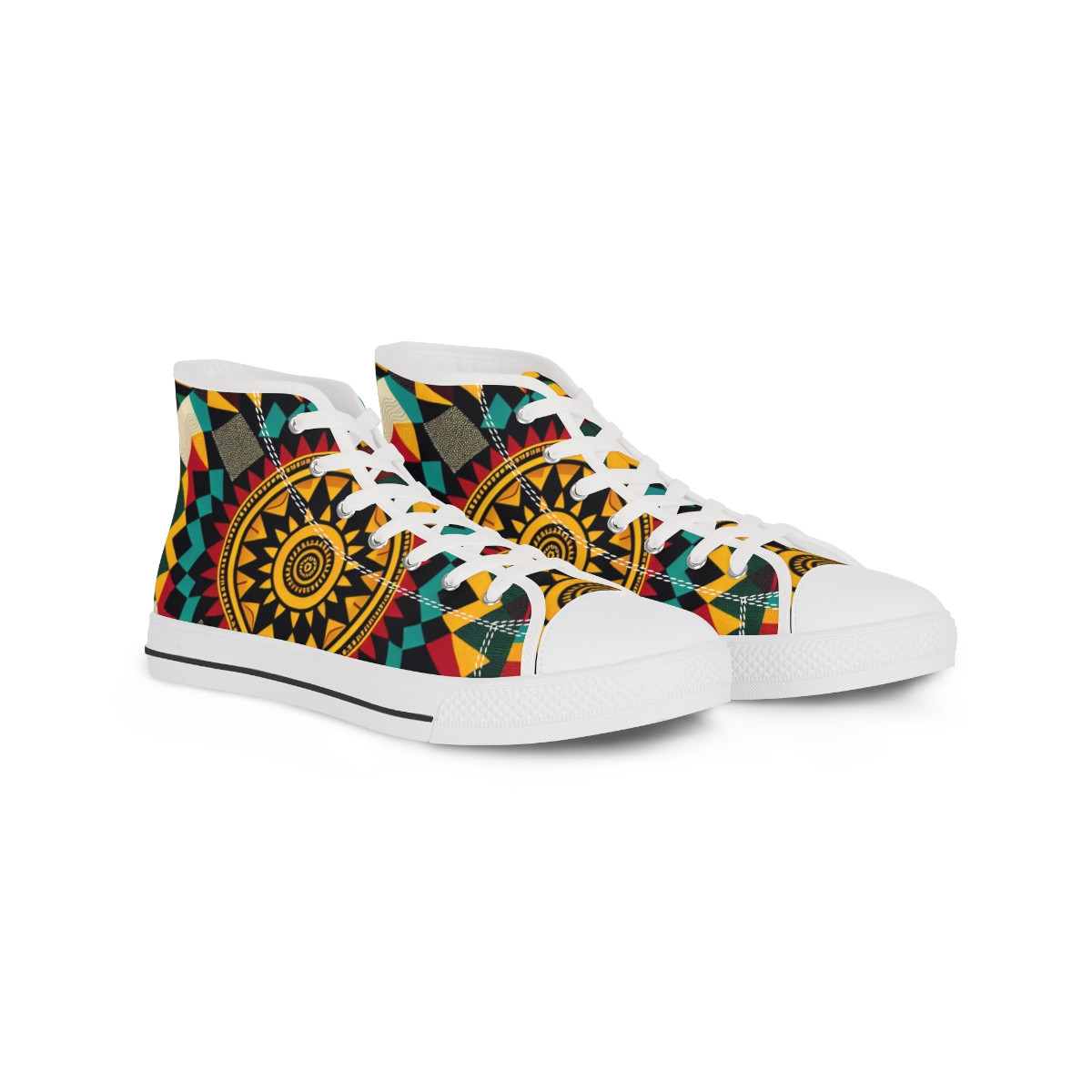 "AfroFusion Kente Kicks" - Men's High top Sneakers