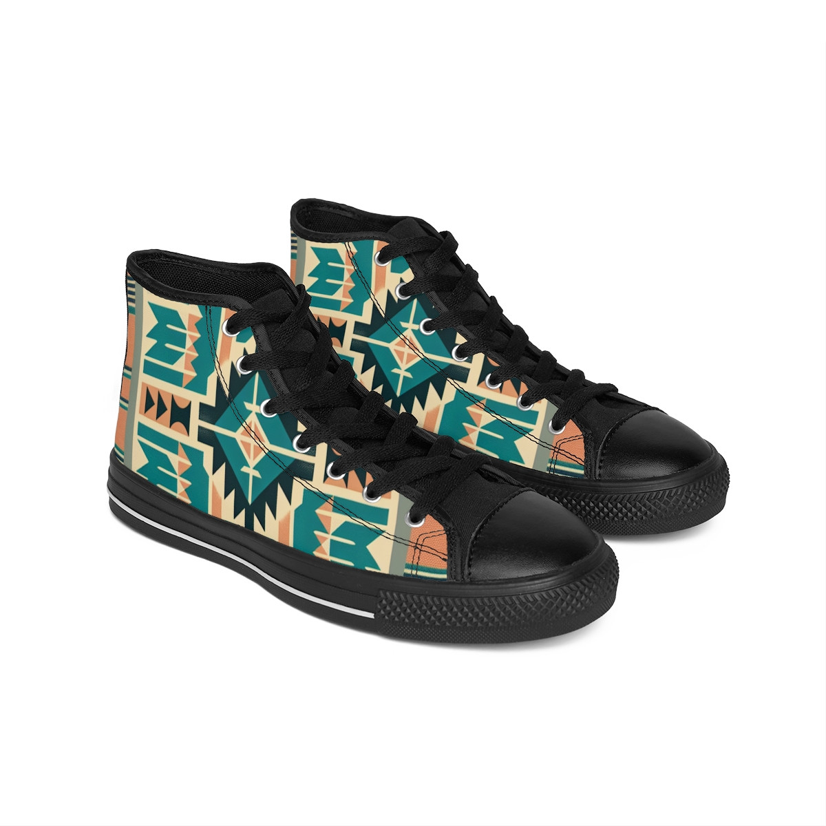 "Heritage Stride: Kente Tapestry Sneakers" - Women's Classic Sneakers
