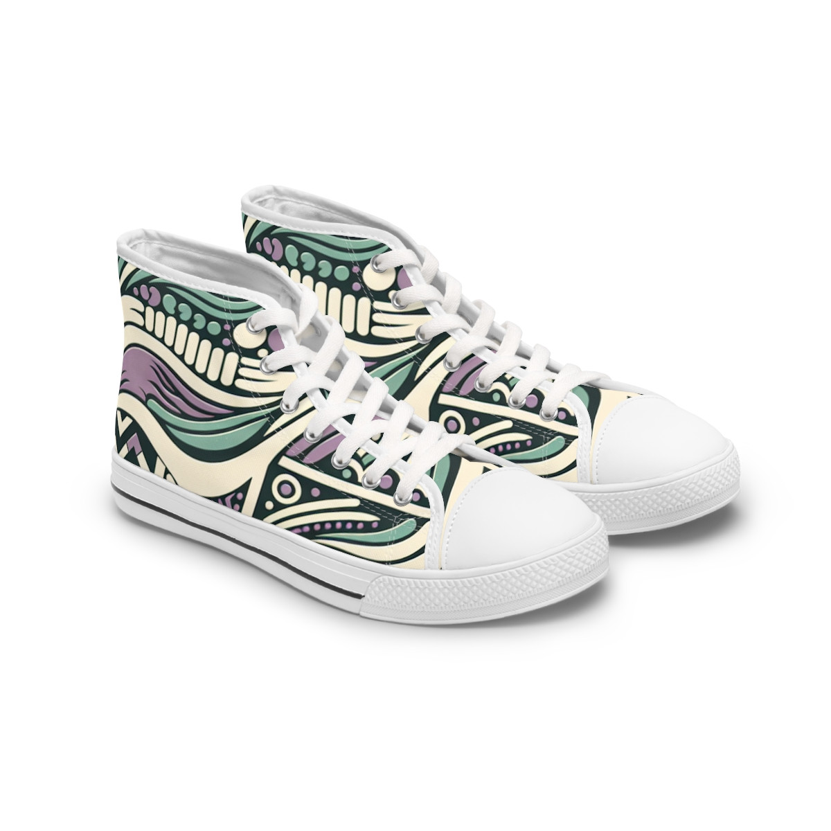 "AfroStride Royale Kente Kicks" - Womn's High top Sneakers