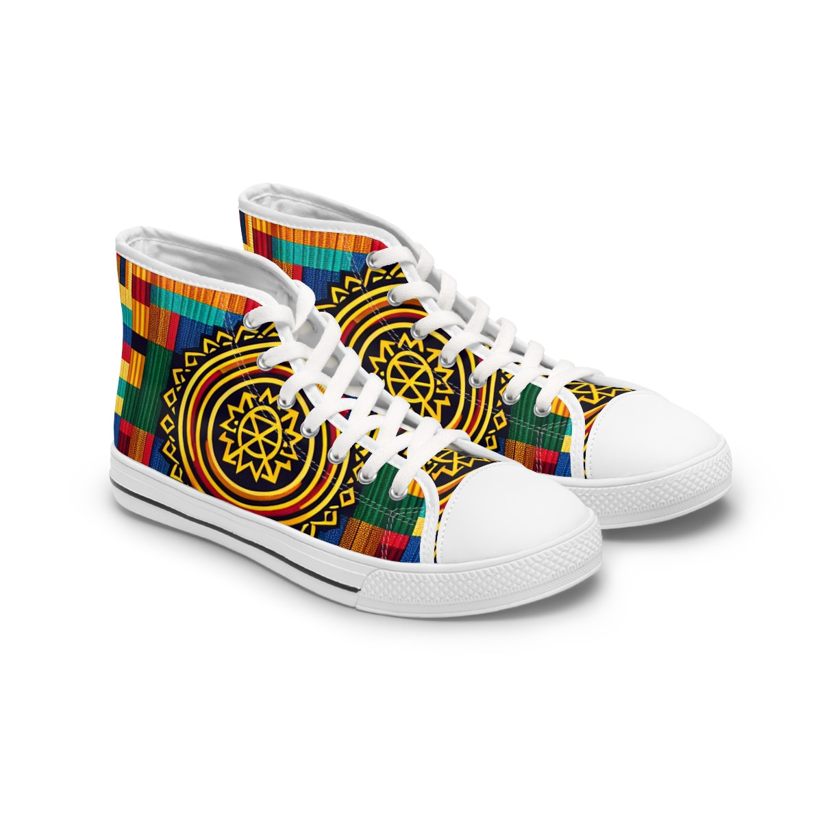 "AfroStride Kente Kicks" - Womn's High top Sneakers