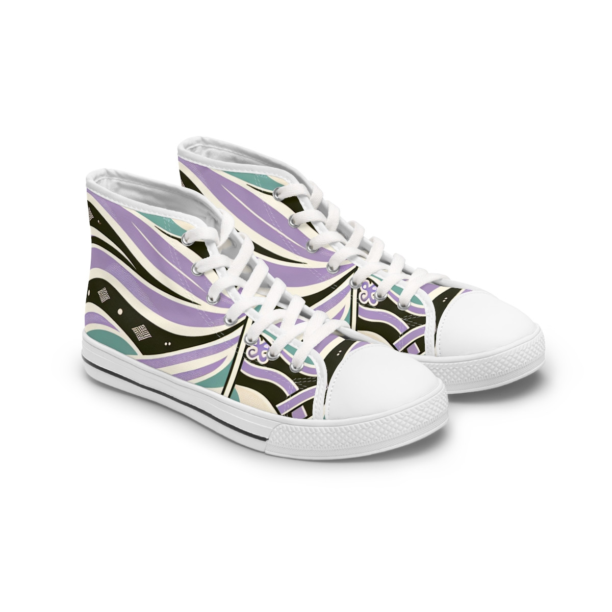 "Kente Kaleidoscope Kicks" - Womn's High top Sneakers