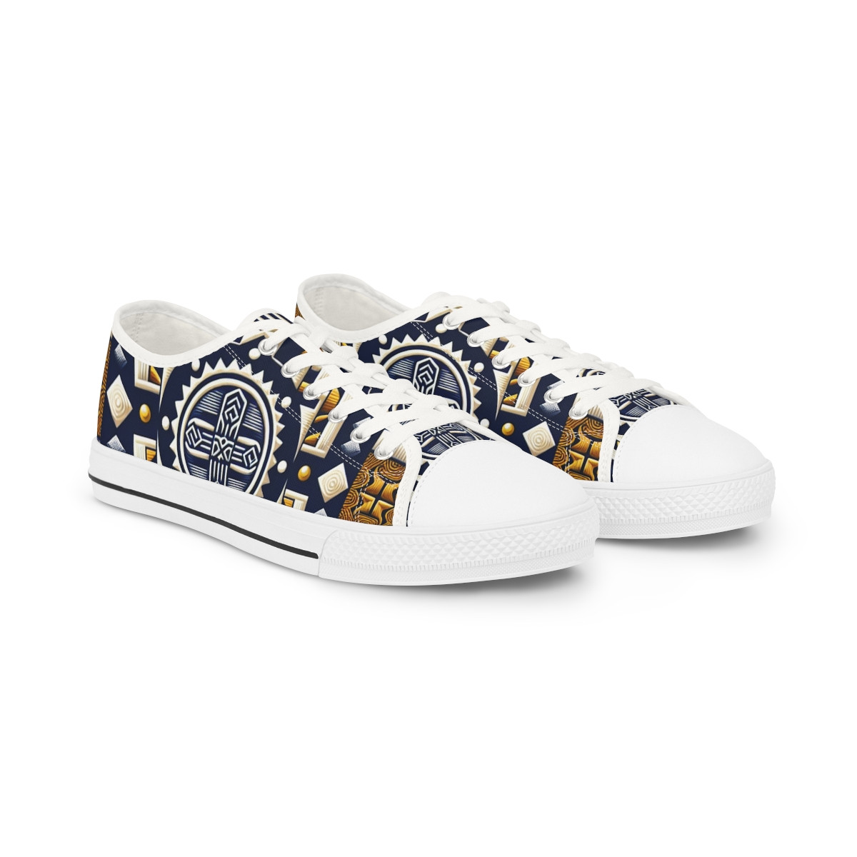 "AfroVibes Alohi Kente Kicks" - Men's Lowtop Sneakers