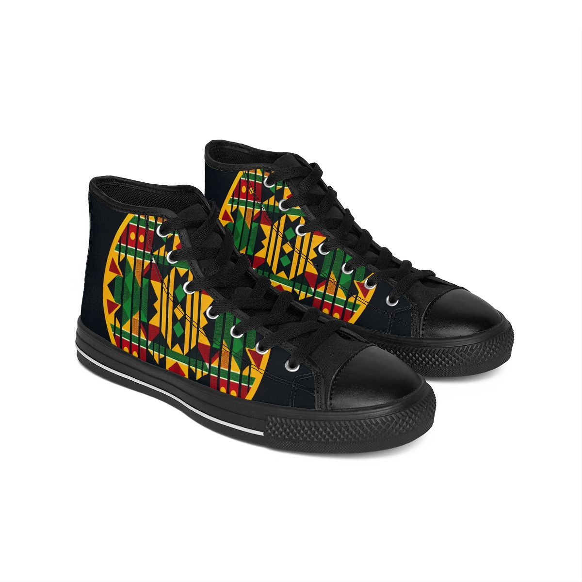 "Heritage Stride Kente Kicks" - Men's Classic Sneakers