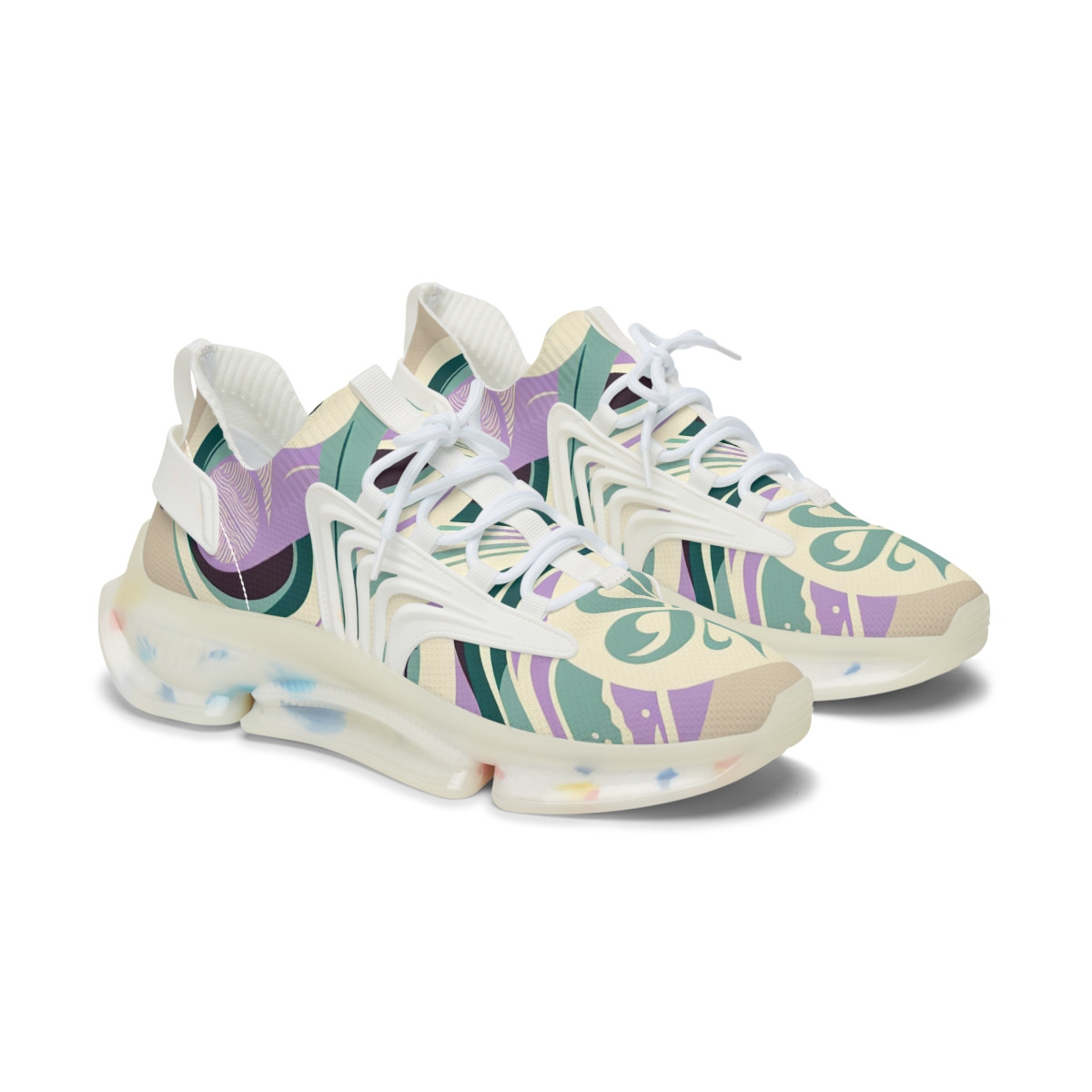 "Heritage Stride: Kente Kaleidoscope Sneakers" - Women's Mesh Sneaker