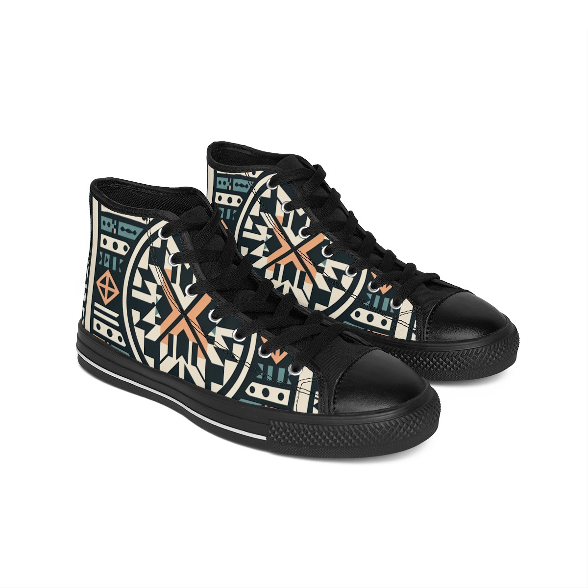 "Heritage Steps: Kente Kaleidoscope Sneakers" - Men's Classic Sneakers