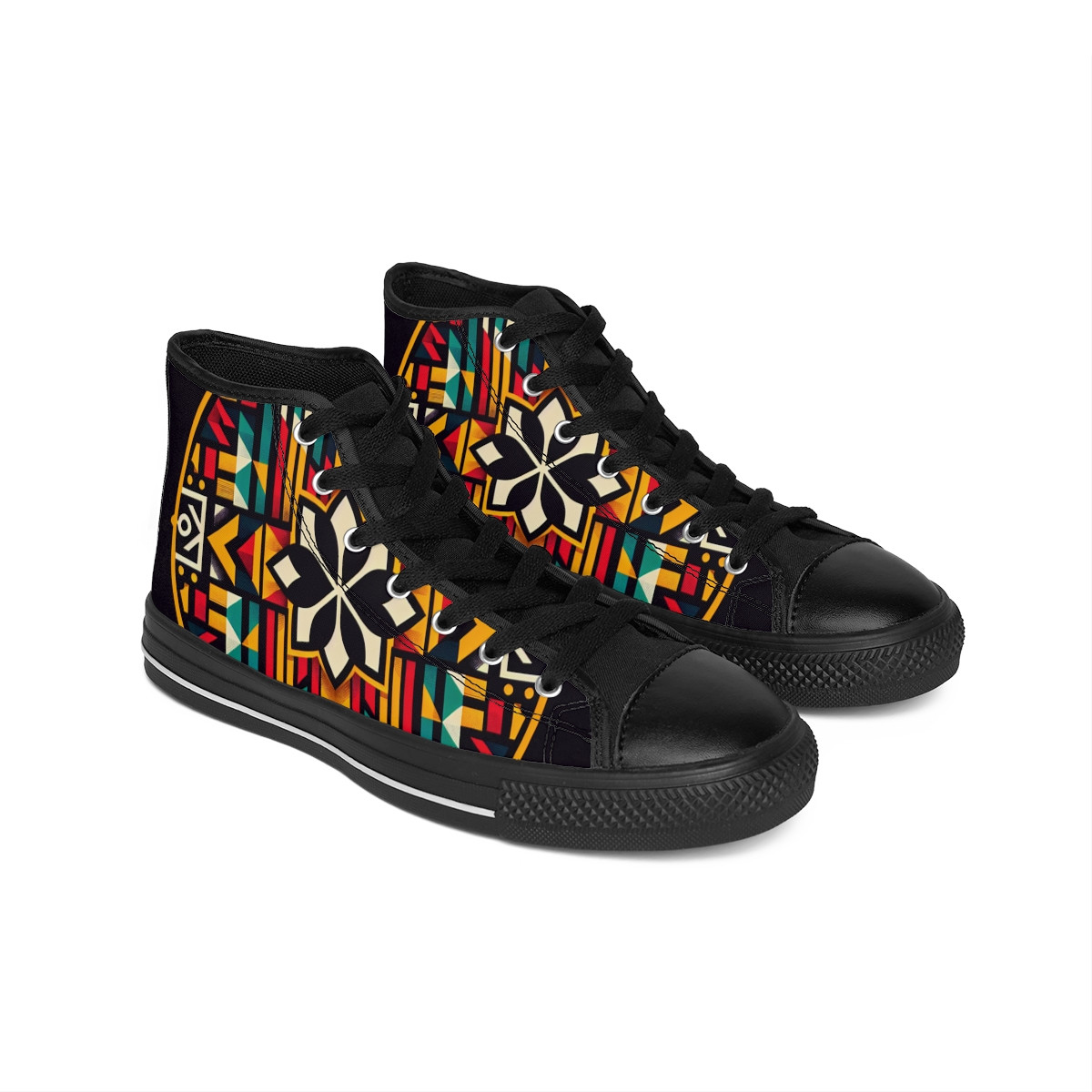 "AfroEclipse Kente Kicks" - Women's Classic Sneakers