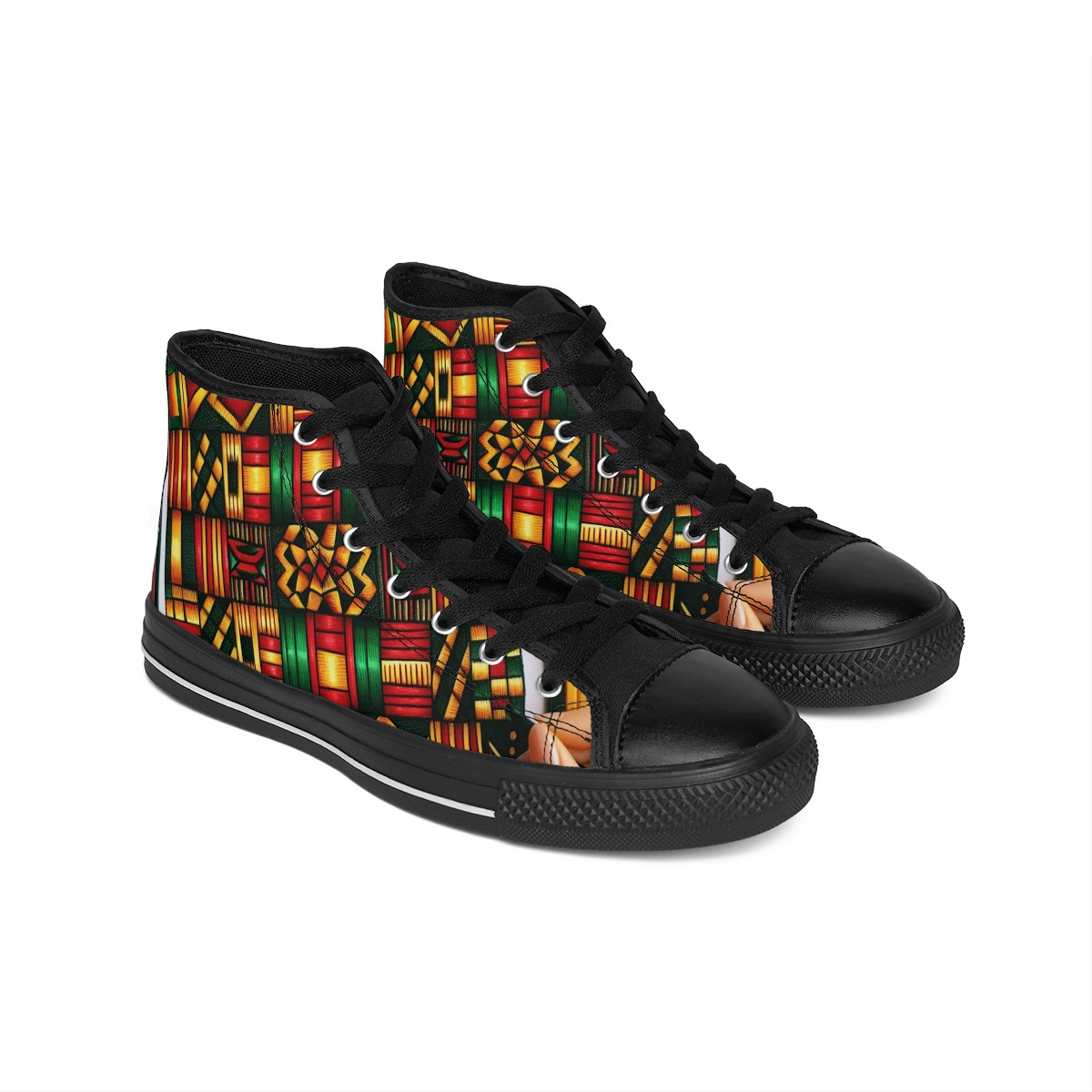 "AfroDynasty Kente Kicks" - Women's Classic Sneakers