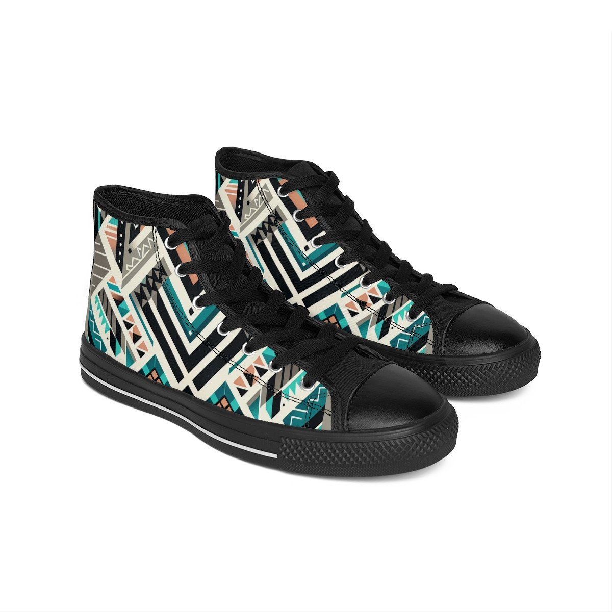 "AfroStride Kente Kaleidoscope Sneakers" - Women's Classic Sneakers