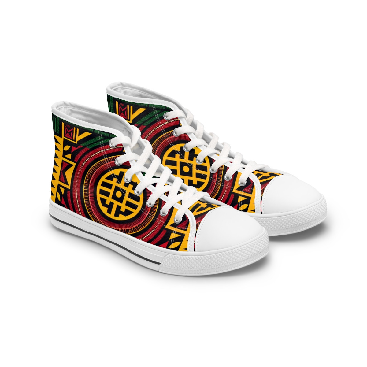 "AfroStride Kente Kicks" - Womn's High top Sneakers