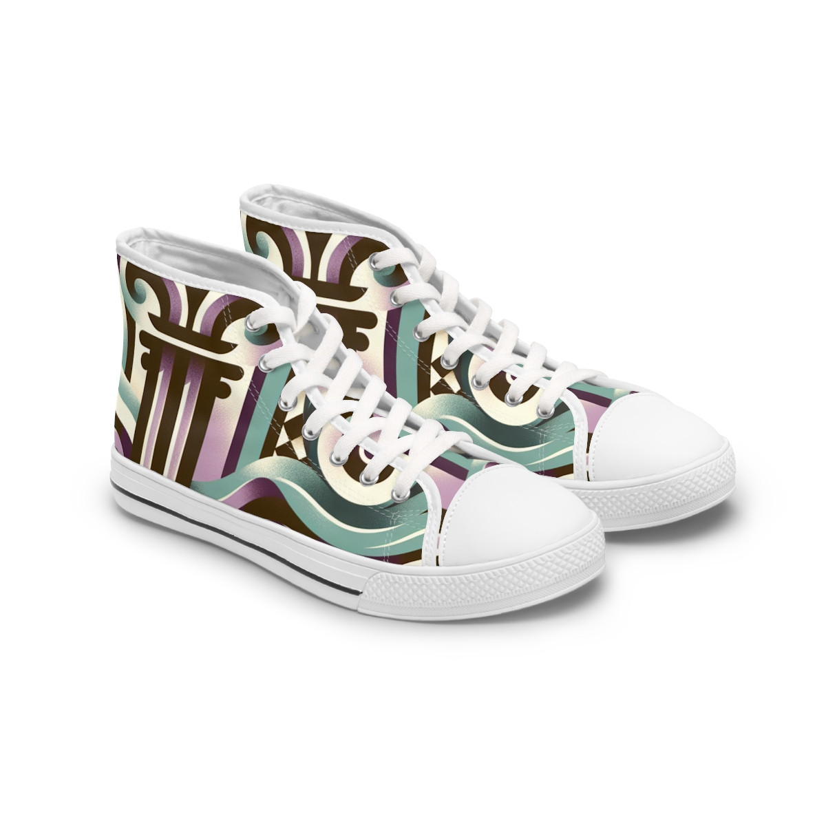 "Kente Kaleidoscope Kicks" - Womn's High top Sneakers