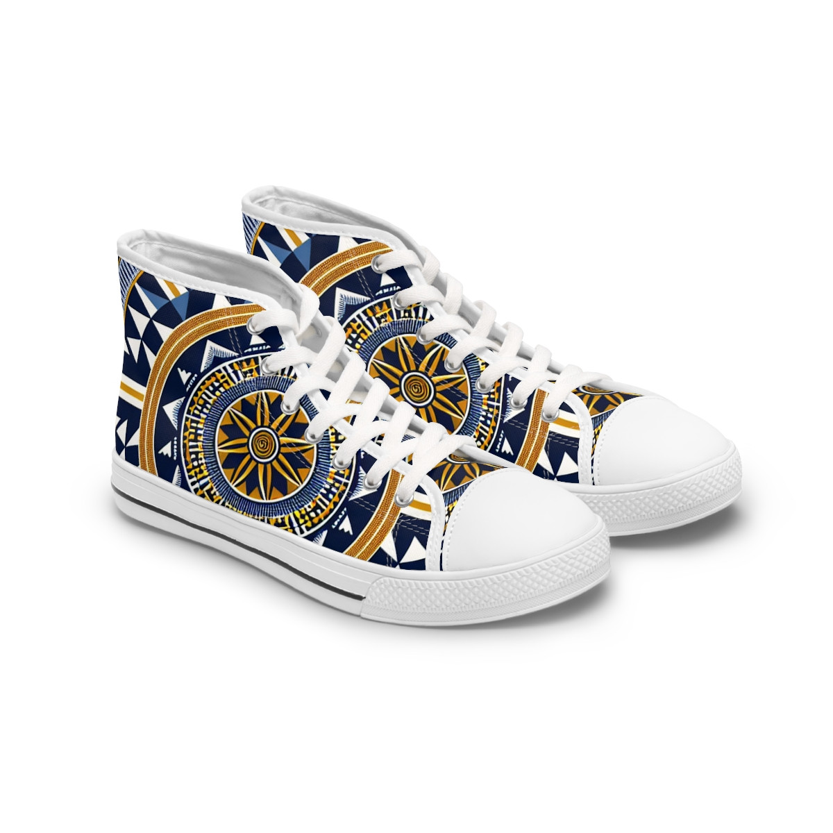 "AfroCentric Kente Kicks" - Womn's High top Sneakers