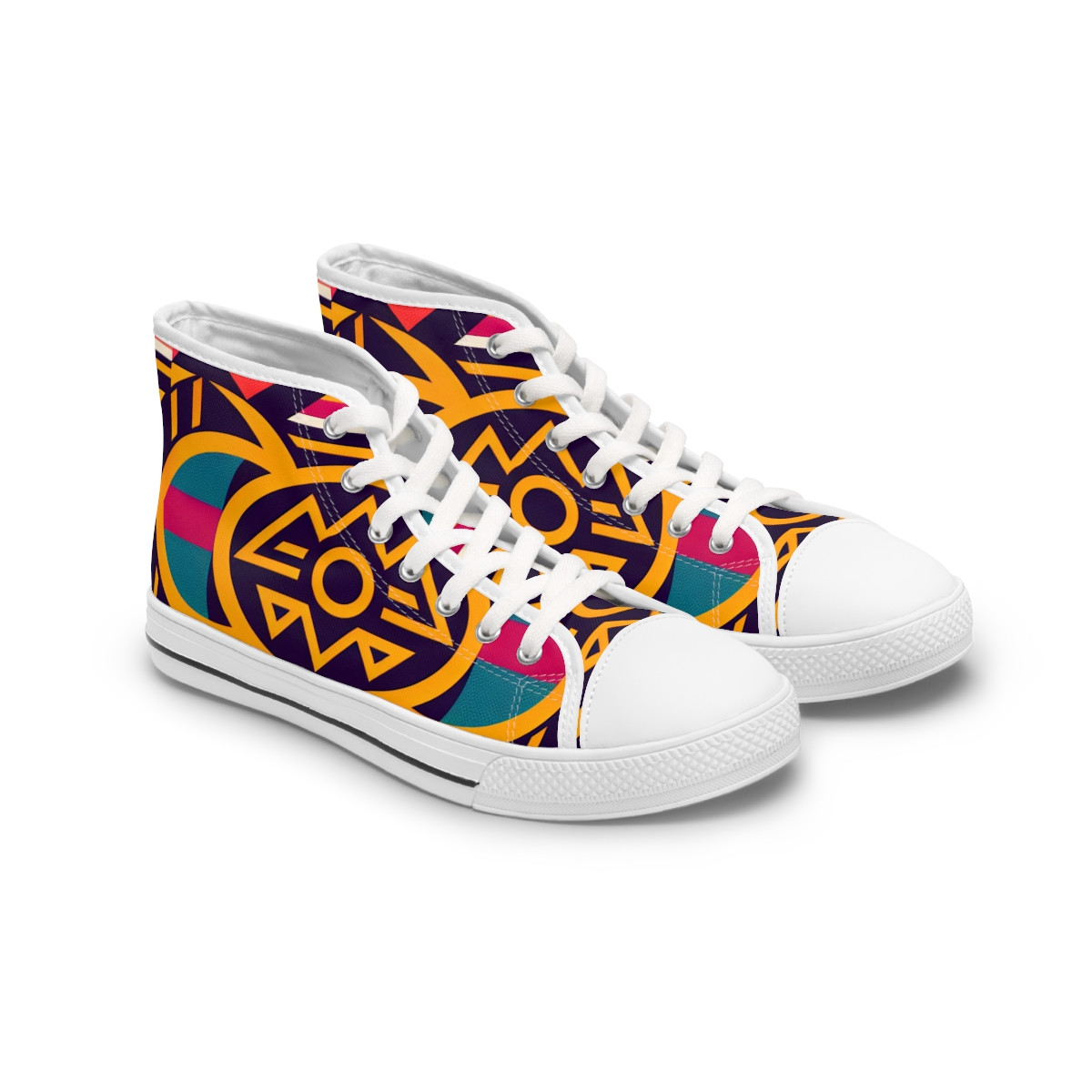 "AfroStride Kente Kicks" - Womn's High top Sneakers