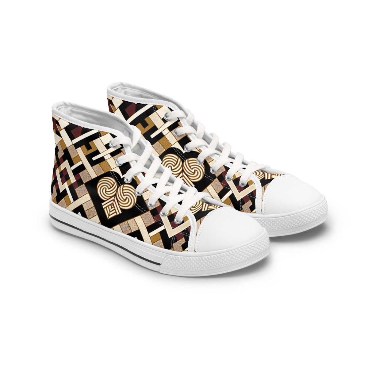 "AfroStride Kente Kicks" - Womn's High top Sneakers