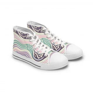 "AfroStride: Kente Kaleidoscope Sneakers" - Womn's High top Sneakers