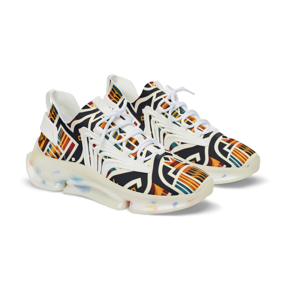 "Heritage Stride: AfroFusion Kente Sneakers" - Men's Mesh Sneaker
