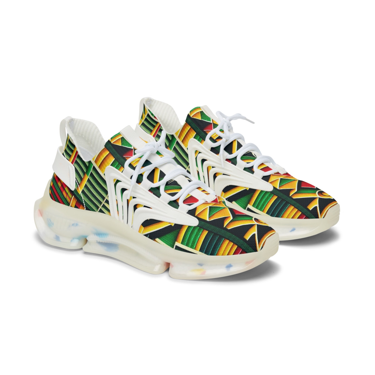"HeritageStride Kente Kicks" - Women's Mesh Sneaker