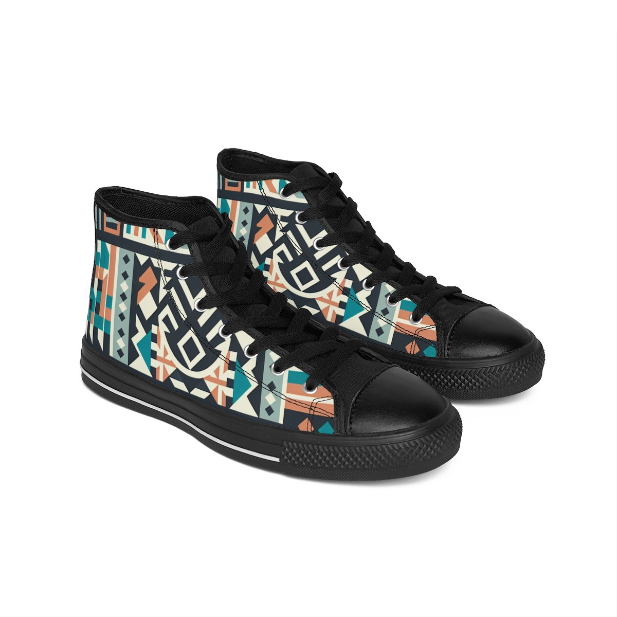 "Kente Kaleidoscope Kicks" - Men's Classic Sneakers