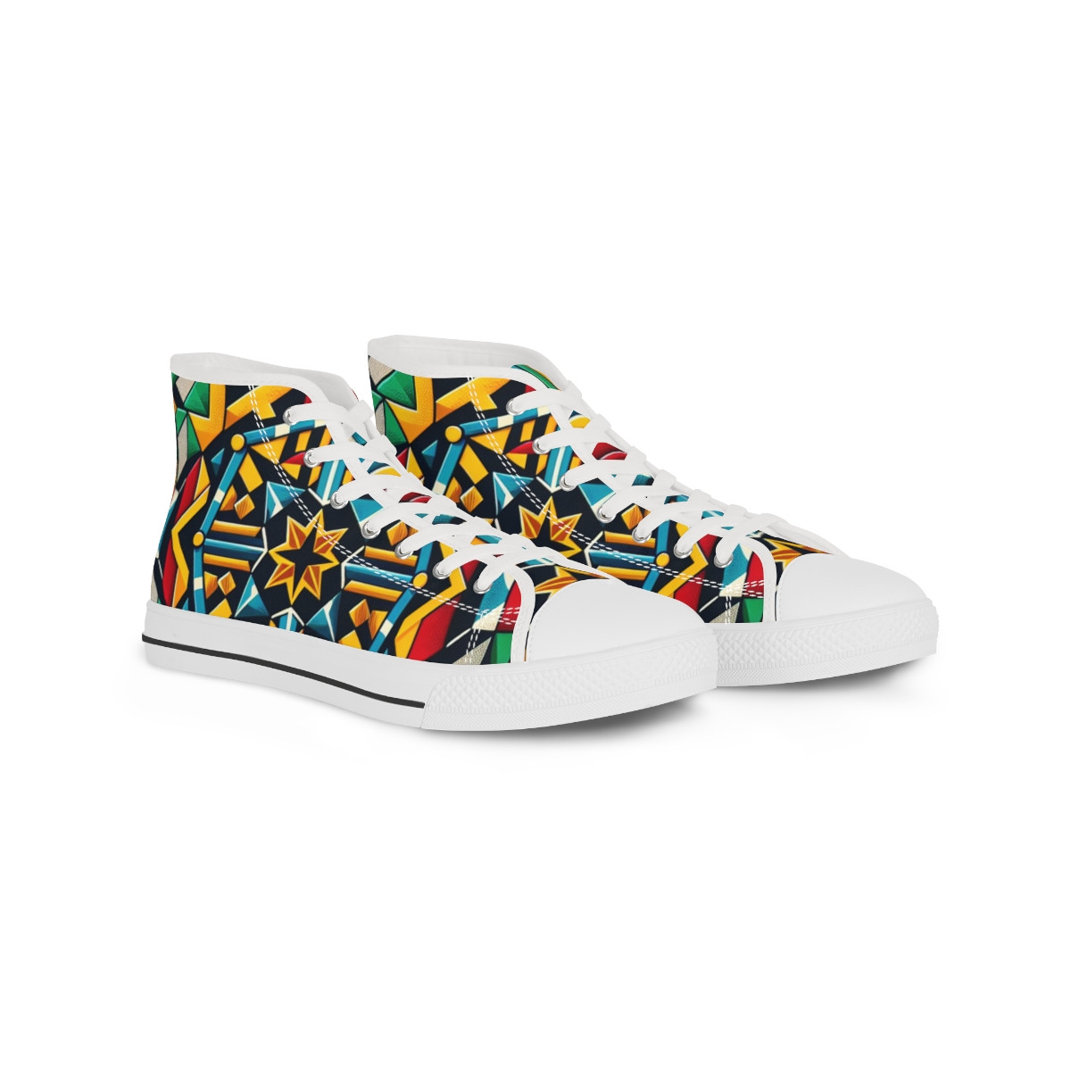 "Kente-Stride Fusion Sneakers" - Men's High top Sneakers