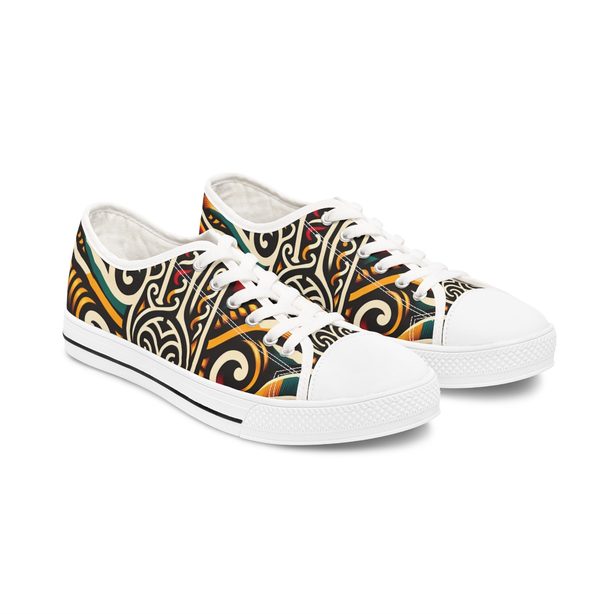 "AfroPride Kente Kicks" - Women's Lowtop Sneakers