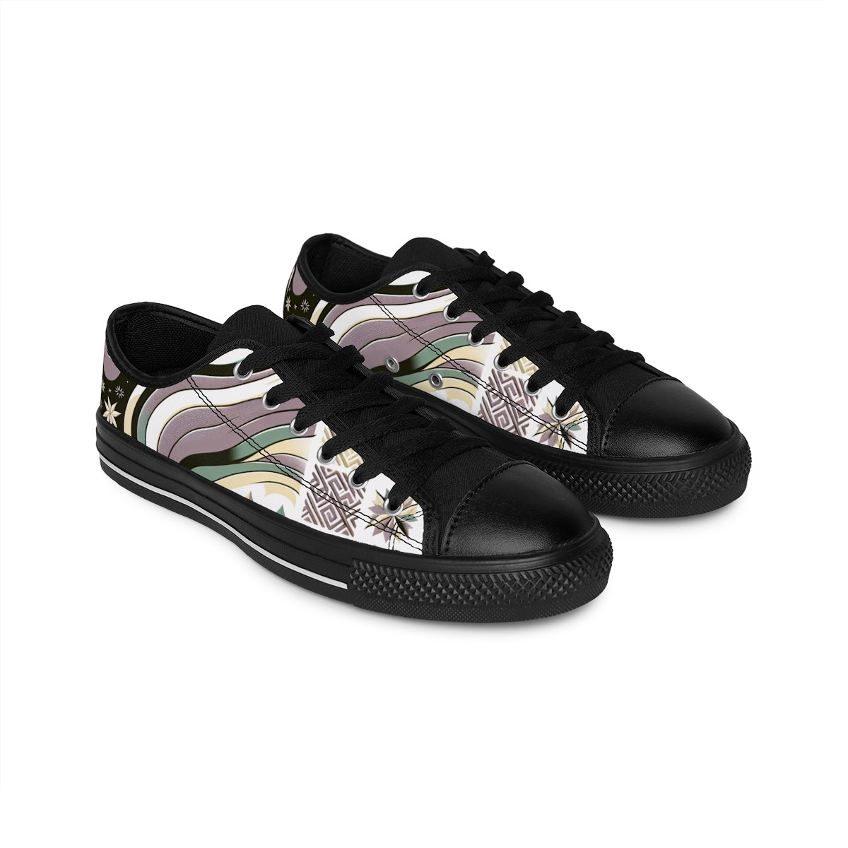 "Heritage Stride Kente Kicks" - Women's Sneakers