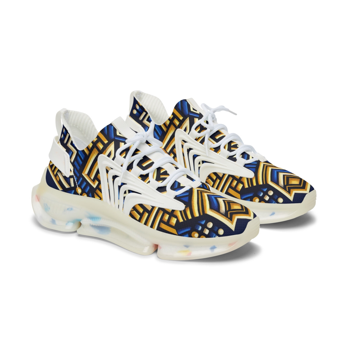 "AfroStride Kente Kicks" - Women's Mesh Sneaker
