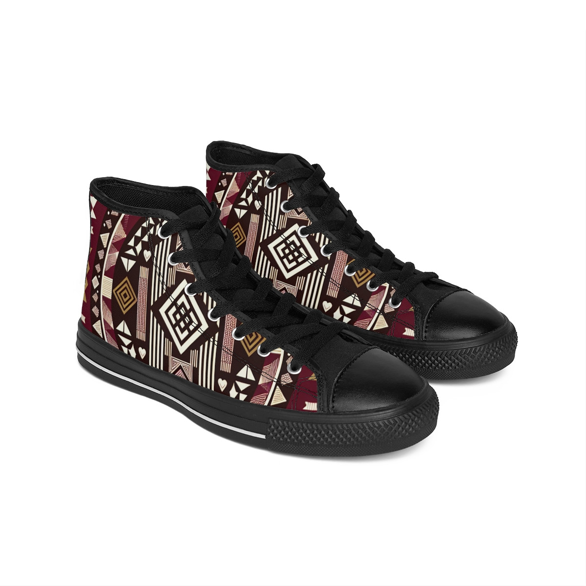 "AfroFusion Kente Kicks" - Women's Classic Sneakers