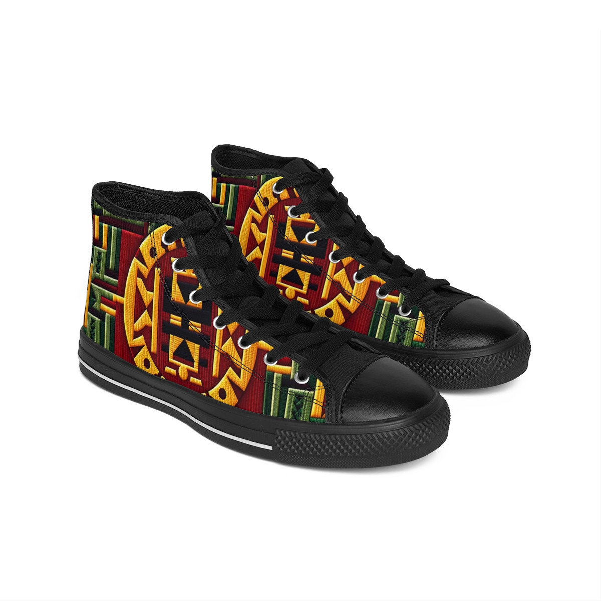 "AfroFusion Kente Kicks" - Women's Classic Sneakers