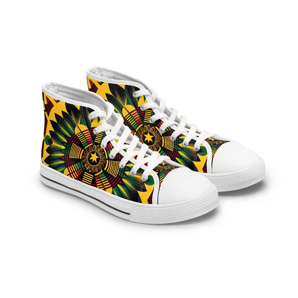 "AfroStride Kente Kicks" - Womn's High top Sneakers