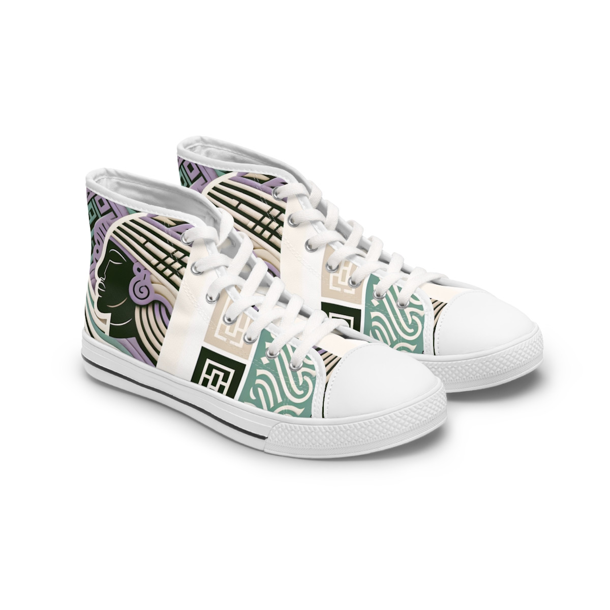 "AfroStride Kente Kicks" - Womn's High top Sneakers