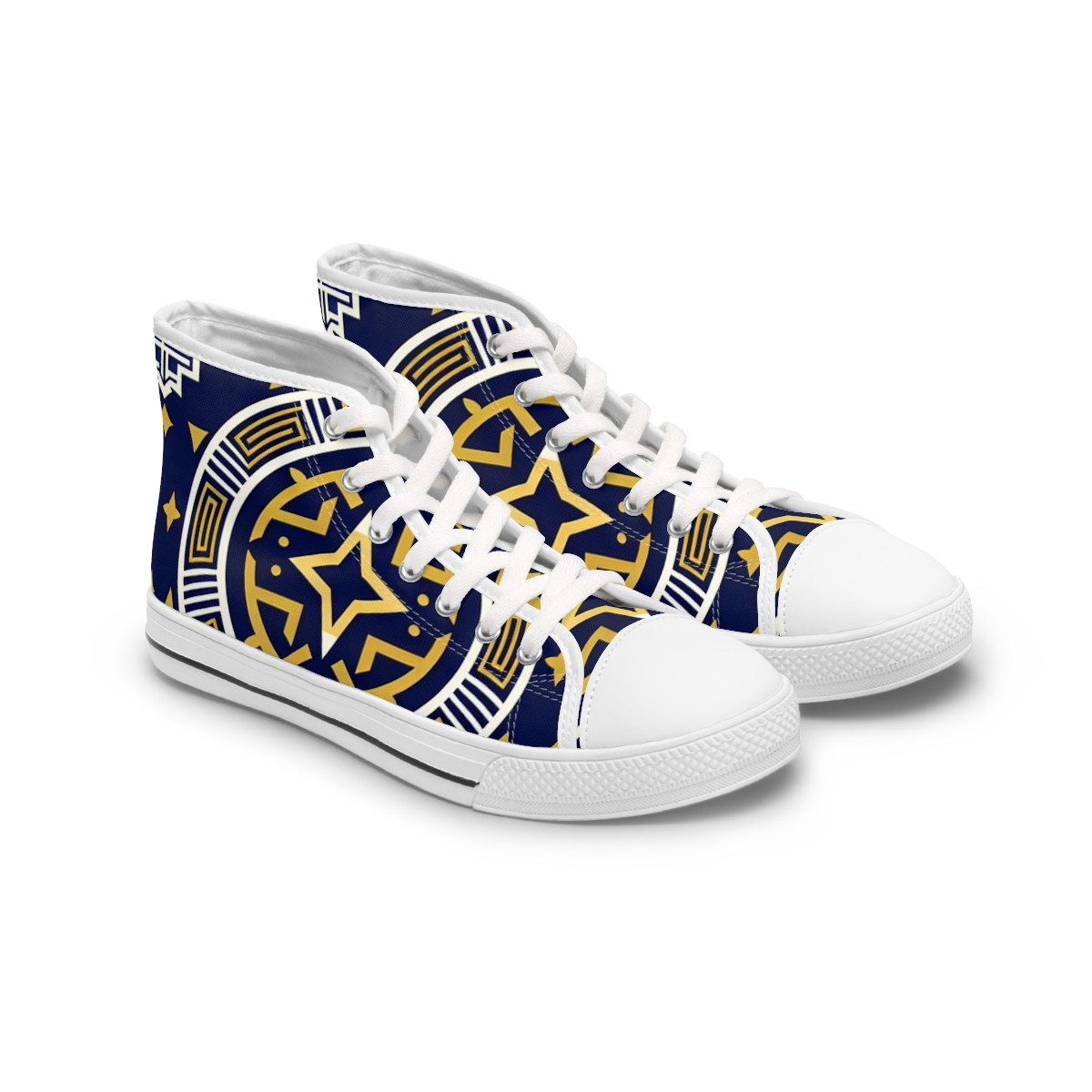 "AfraStride Kente Kicks" - Womn's High top Sneakers