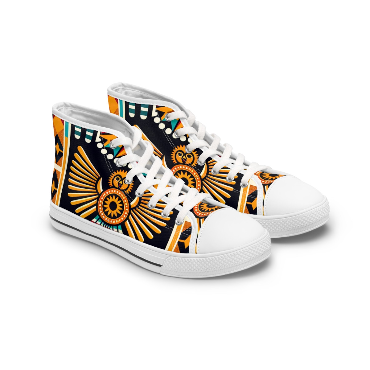 "AfroStride Kente Kicks" - Womn's High top Sneakers