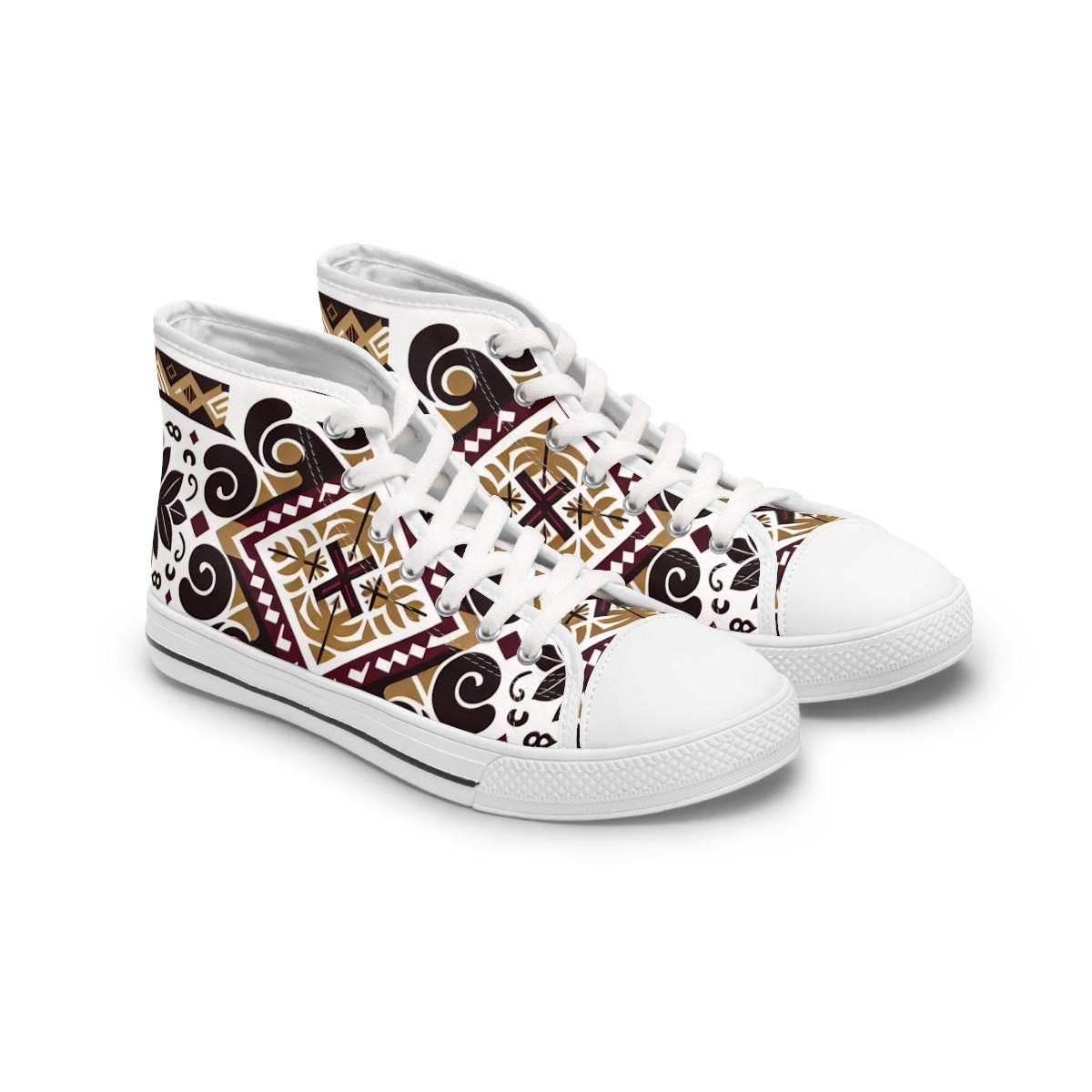 "AfroStride Kente Kicks" - Womn's High top Sneakers