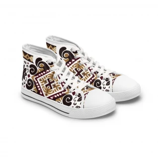"AfroStride Kente Kicks" - Womn's High top Sneakers
