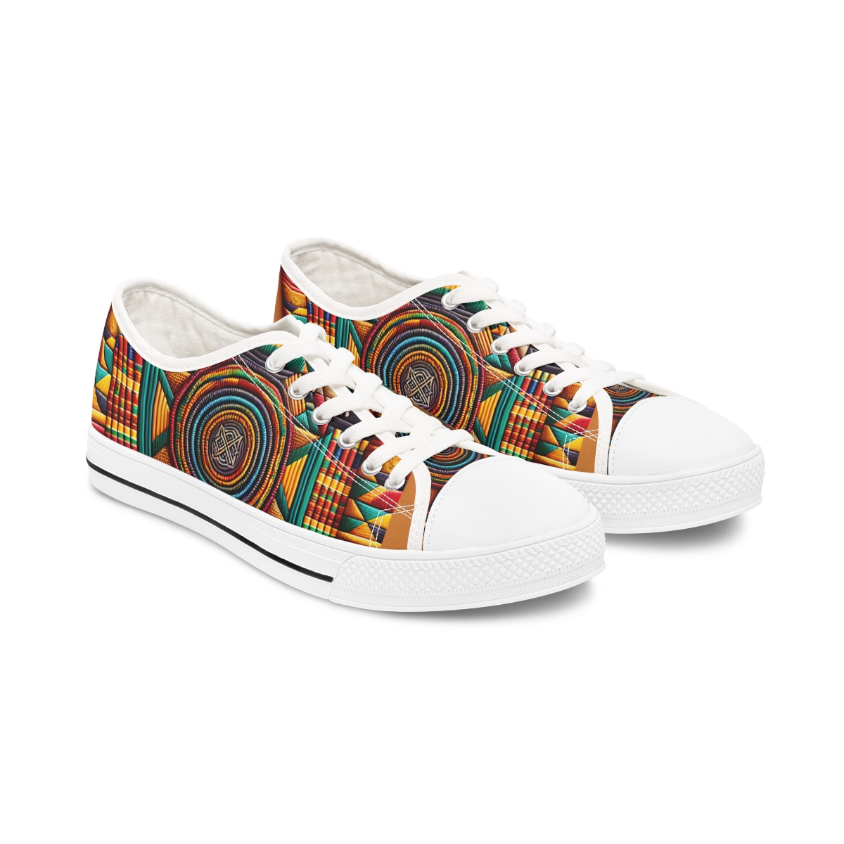 "AfroGlide Kente Kicks" - Women's Lowtop Sneakers