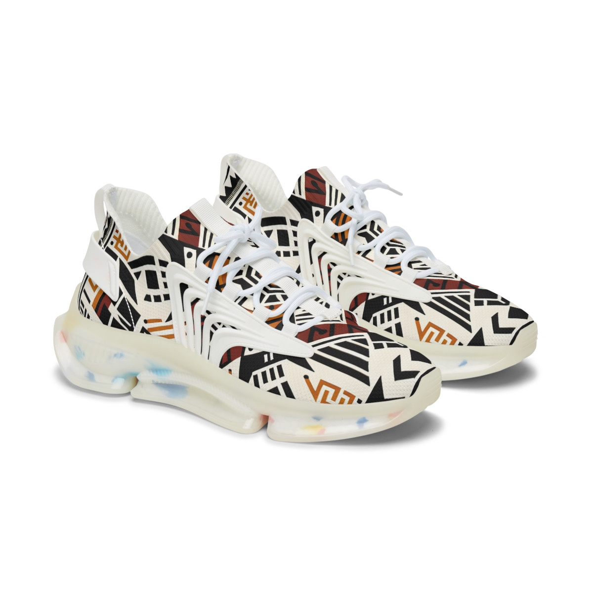 "AfroEclipse Kente Kicks" - Women's Mesh Sneaker