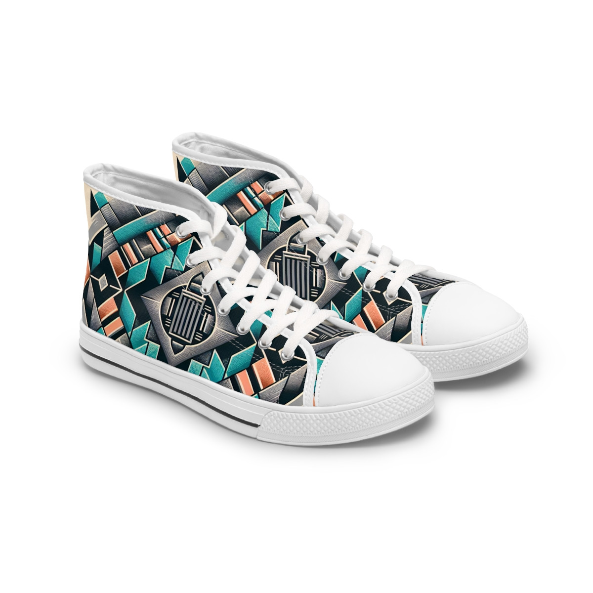 "AfroStride Kente Kicks" - Womn's High top Sneakers