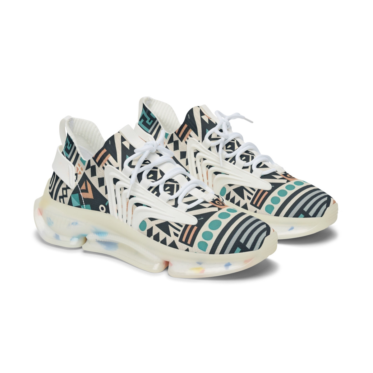 "AfroSync Kente Kicks" - Women's Mesh Sneaker