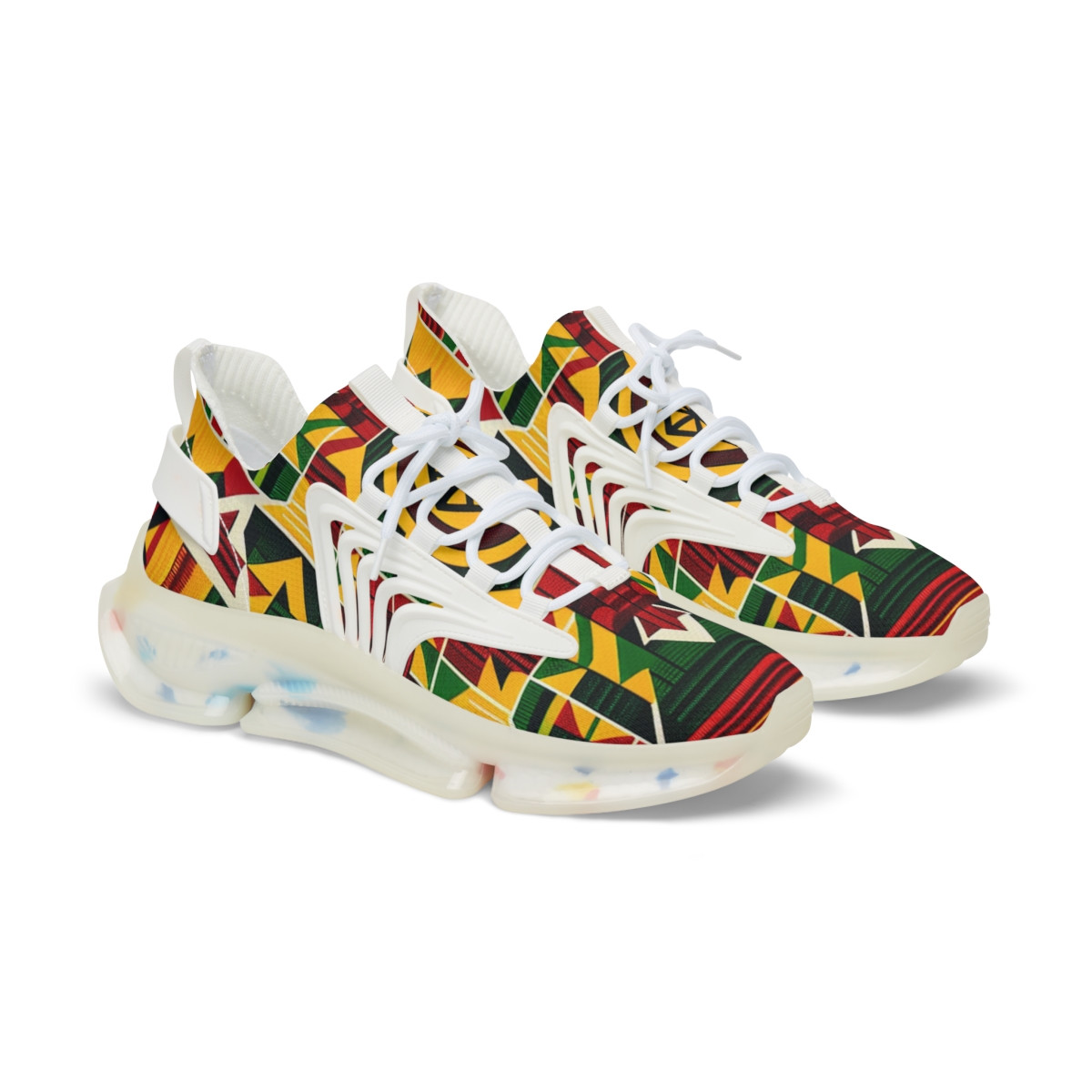 "AfroStride: Kente-Kicks Fusion" - Men's Mesh Sneaker