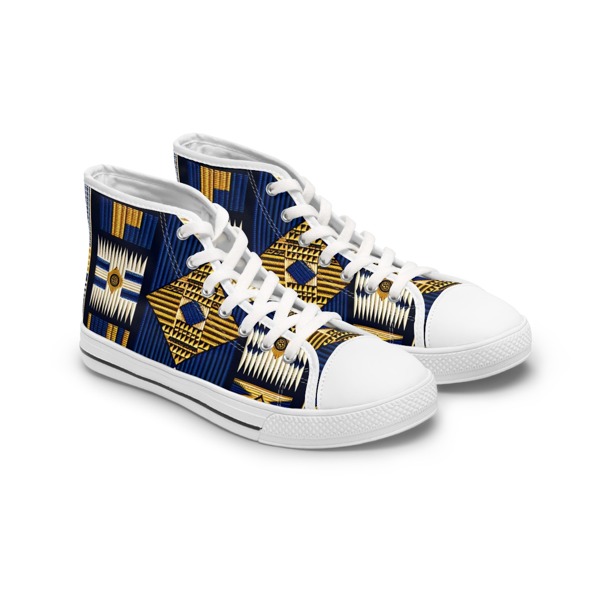 "AfroStride Kente Kicks" - Womn's High top Sneakers